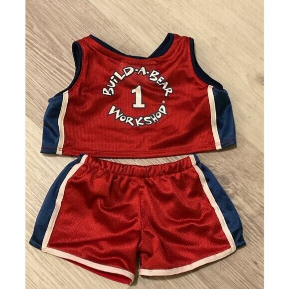 Build A Bear NBA Basketball Jersey and Shorts Outfit Set Red Blue Clothing BABW - Picture 2 of 5